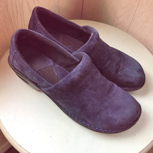 Boc born blue suede leather clogs shoes, women's size 9, excellent shape! - Picture 4 of 15